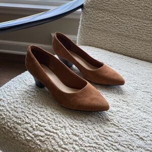 Clarks collection brown suede block heel